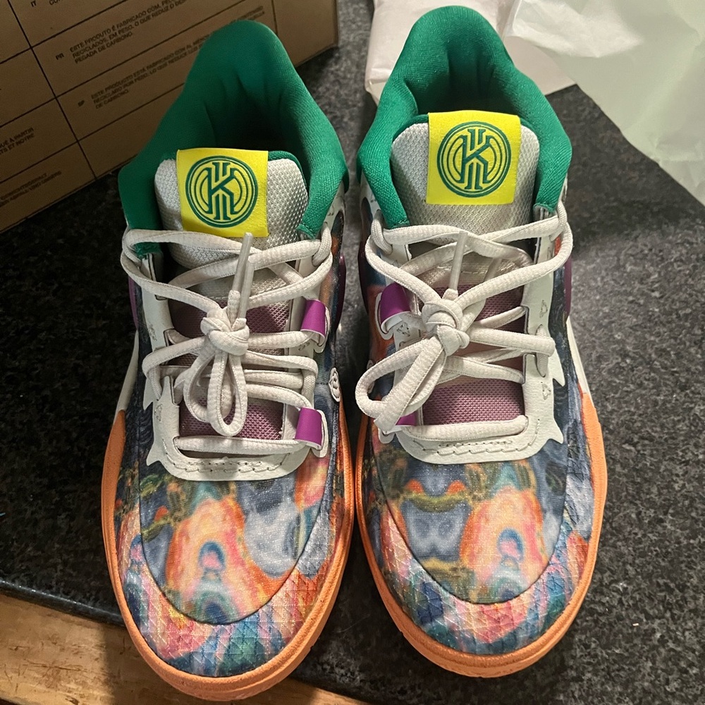 Nike Kids Sneakers - Multicolor with Green and Orange Accents